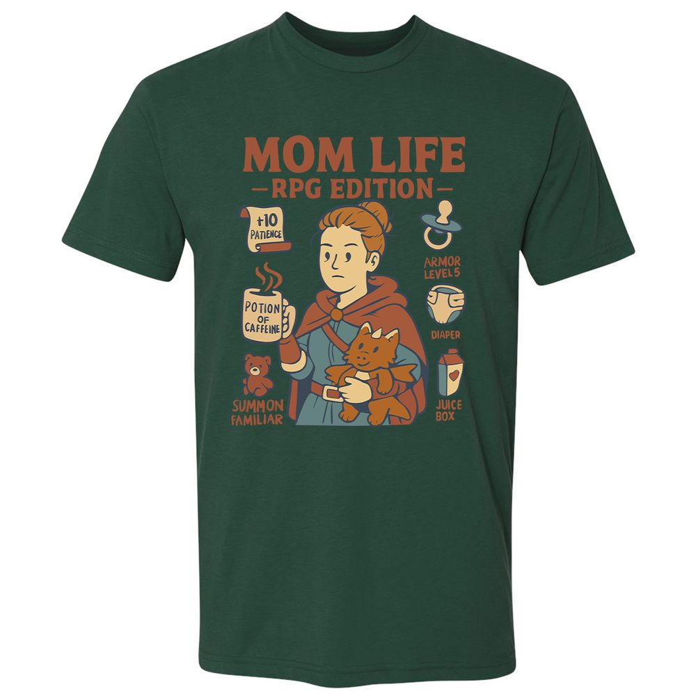 Mom Life RPG Edition Premium Unisex T-Shirt - Forest Green - 13
