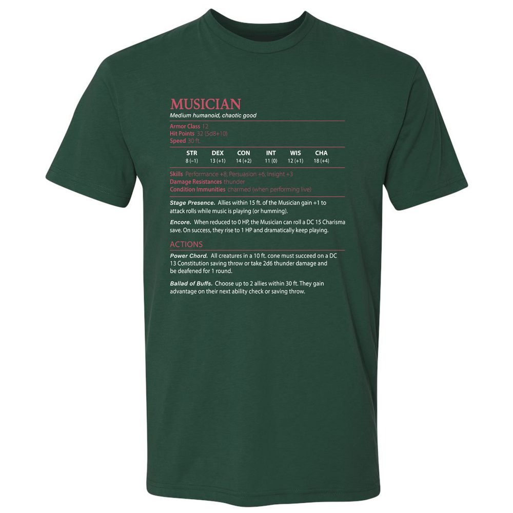 Musician Stats - Forest Green - 13