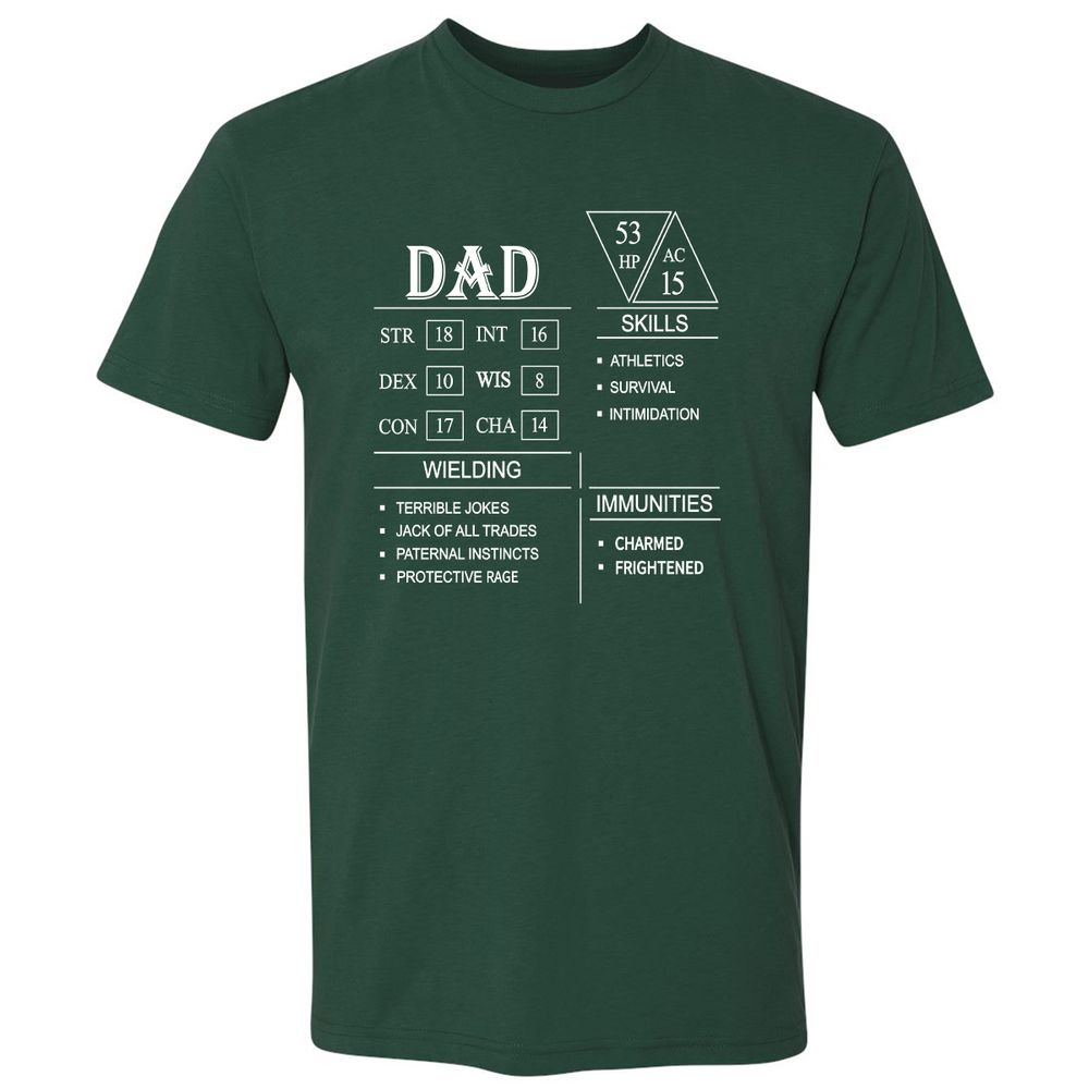 Dad Stat Block Premium Unisex T-Shirt - Forest Green - 13