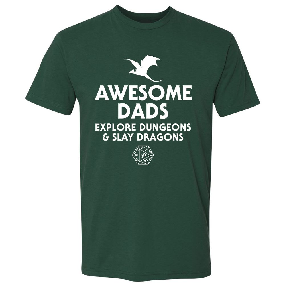 Awesome Dads Slay Dragons Premium Unisex T-Shirt - Forest Green - 13