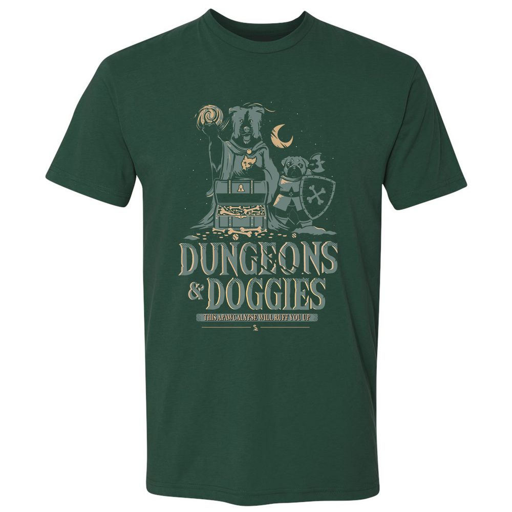 Dungeons & Doggies Premium Unisex T-Shirt - Forest Green - 13