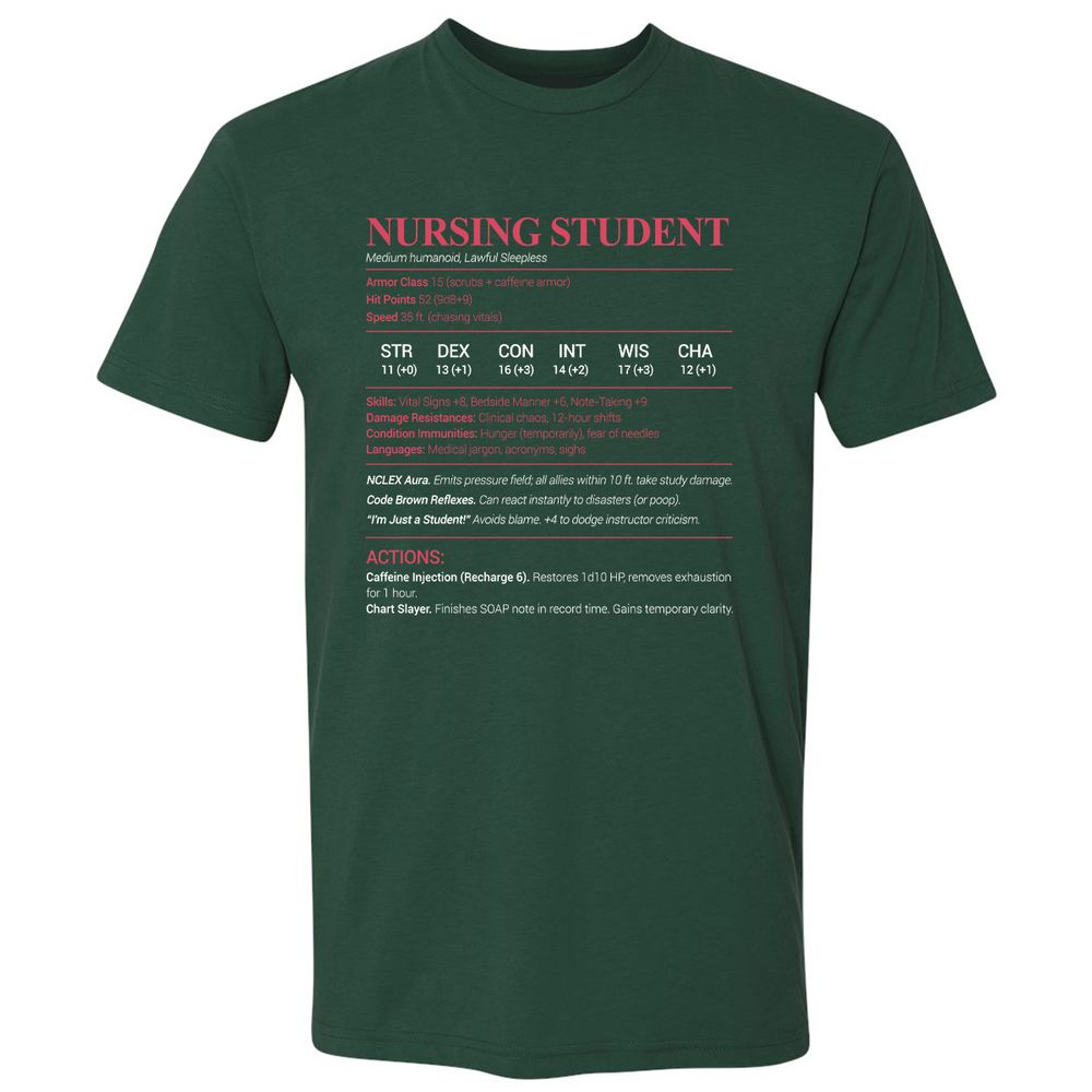 Nursing Student Premium Unisex T-Shirt - Forest Green - 13