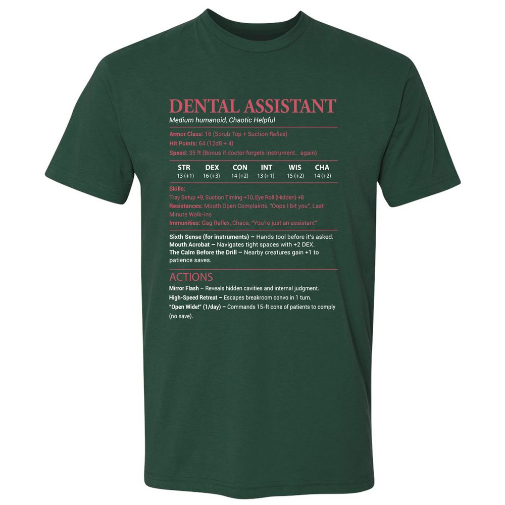 Dental Assistant Premium Unisex T-Shirt - Forest Green - 13