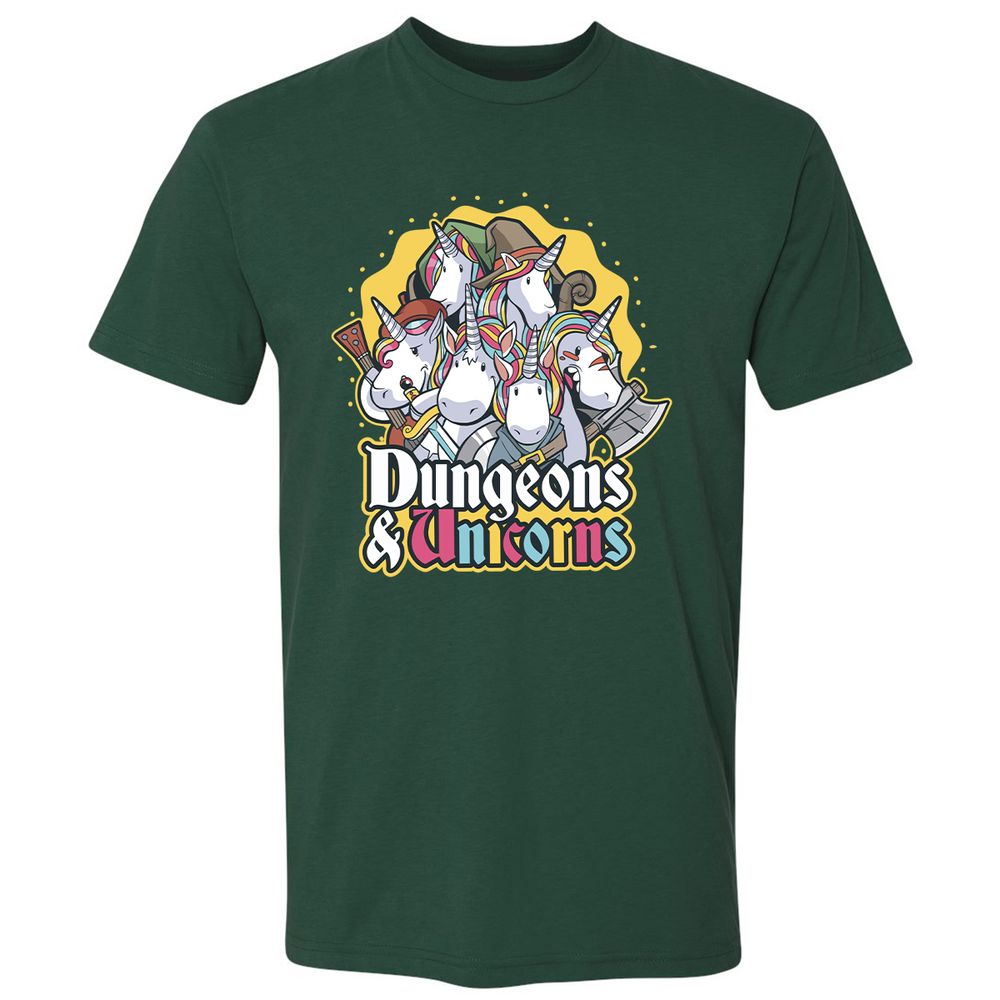 Dungeons And Unicorns Premium Unisex T-Shirt - Forest Green - 13