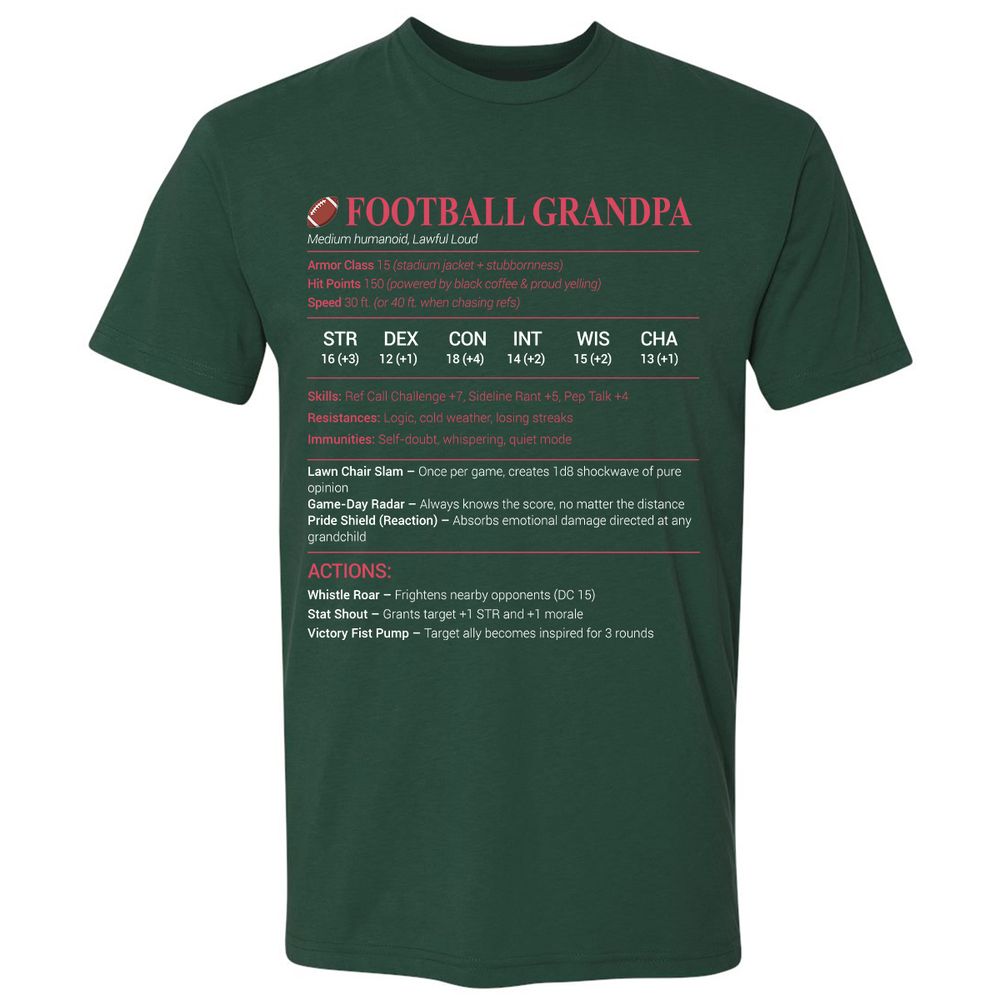 Football Grandpa Premium Unisex T-Shirt - Forest Green - 13