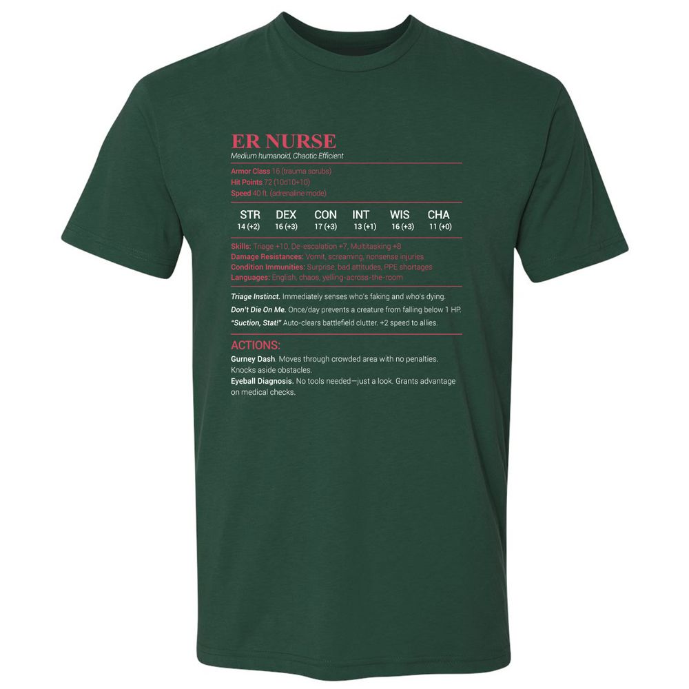 ER Nurse Premium Unisex T-Shirt - Forest Green - 13