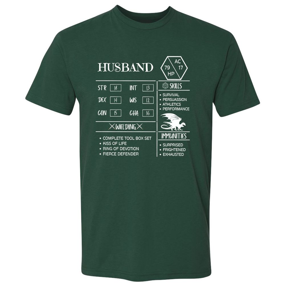 Husband Stats 2 Premium Unisex T-Shirt - Forest Green - 13