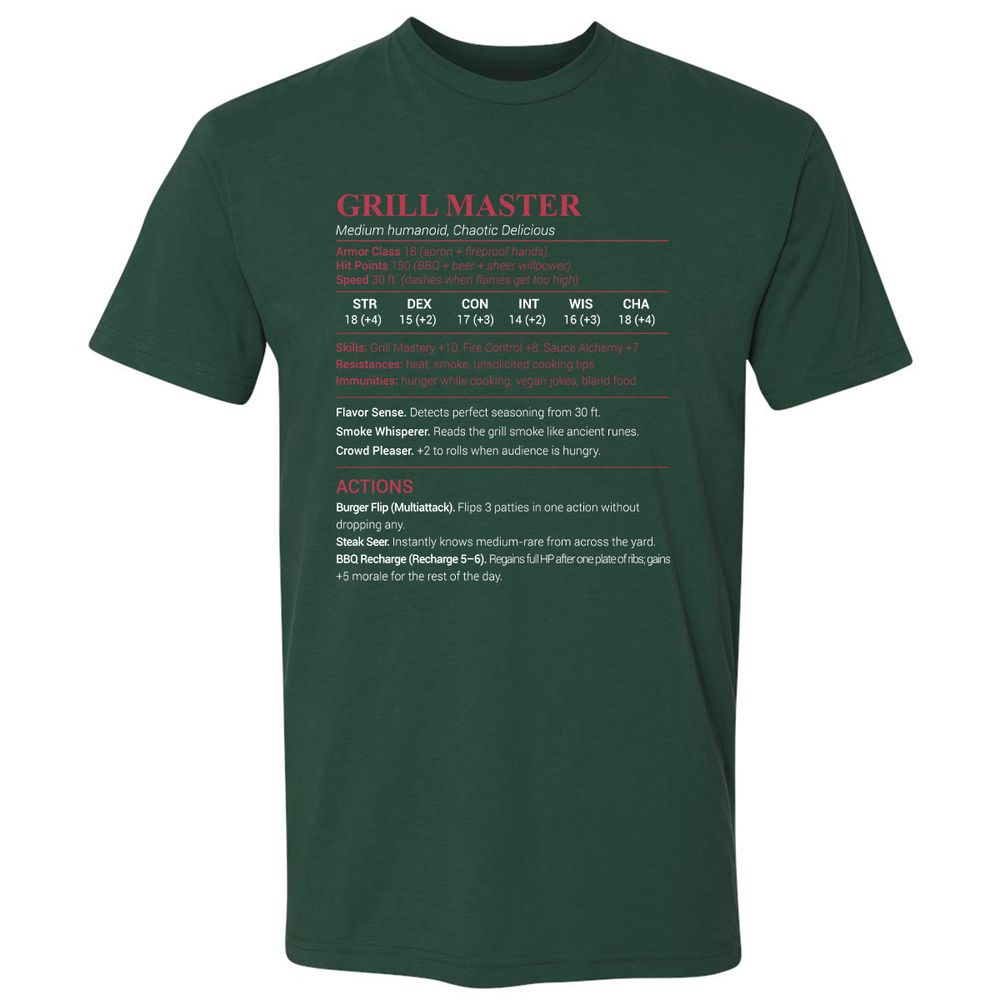 Grill Master Premium Unisex T-Shirt - Forest Green - 13