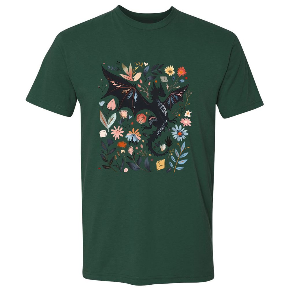 Floral DnD Dragon - Forest Green - 13