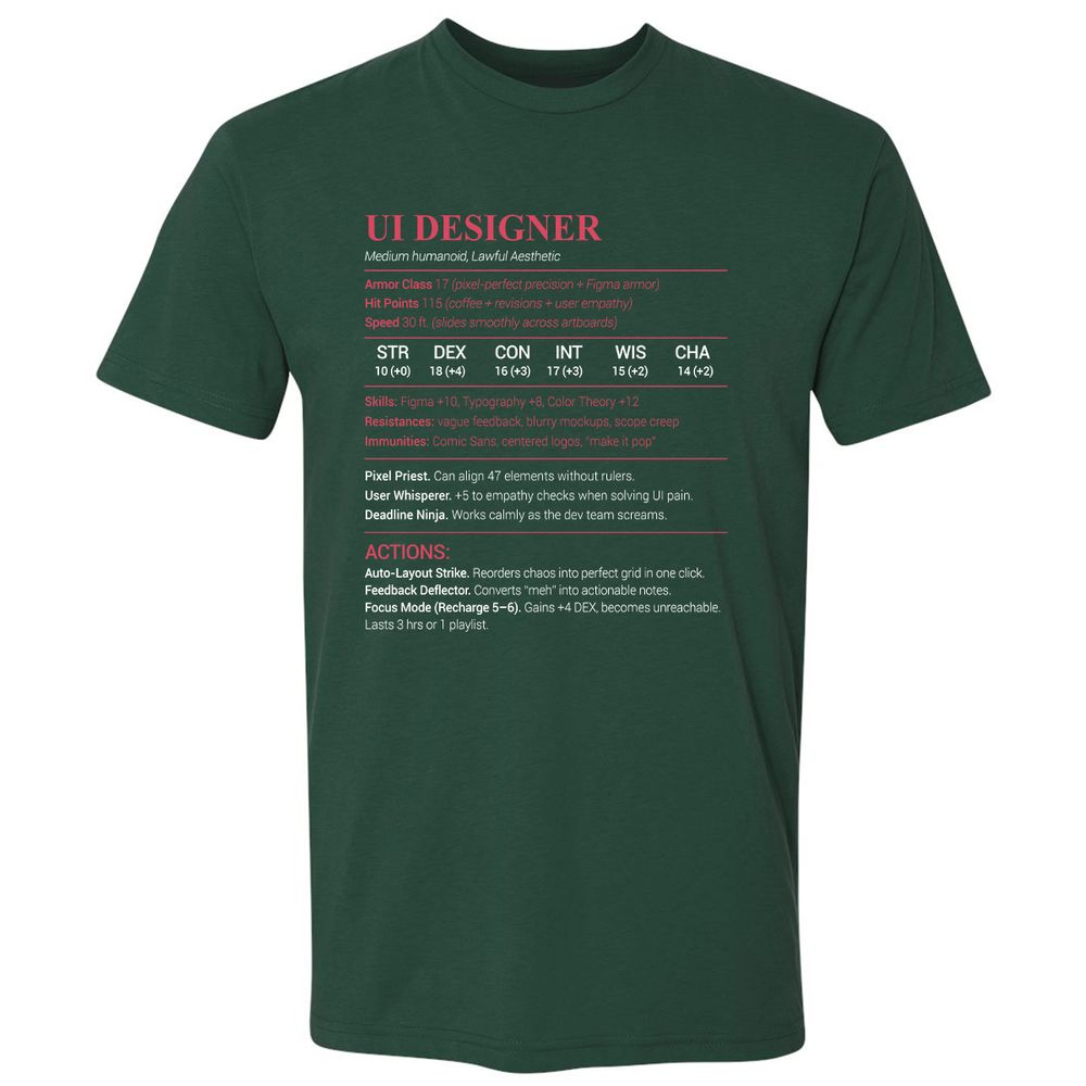 UI Designer Premium Unisex T-Shirt - Forest Green - 13