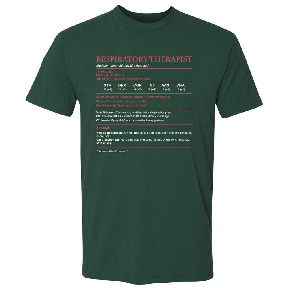 Respiratory Therapist Premium Unisex T-Shirt - Forest Green - 13