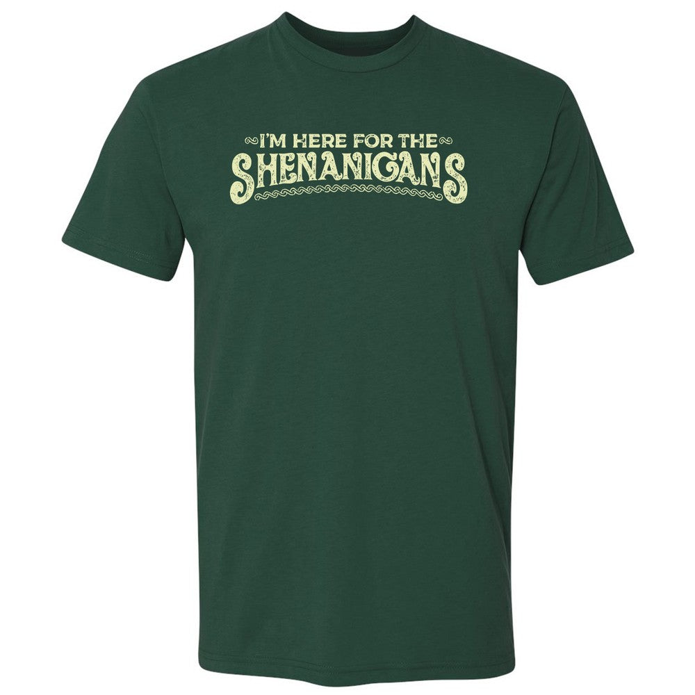 Here For The Shenanigans Premium Unisex T-Shirt - Forest Green - 13