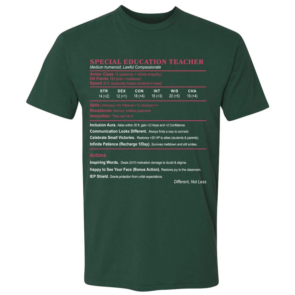 Special Education Teacher Premium Unisex T-Shirt - Forest Green - 13
