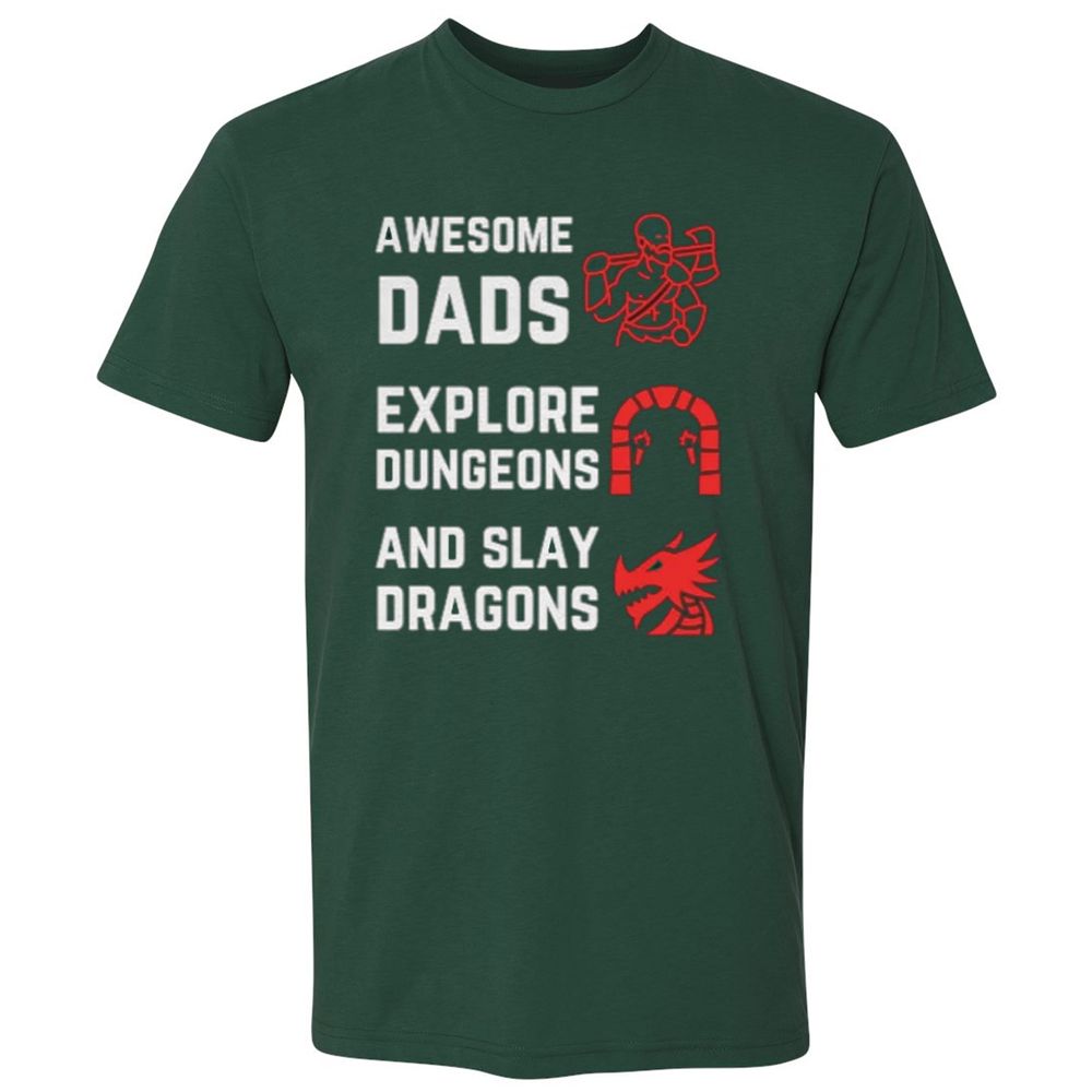 Awesome Dad Fathers Day Premium Unisex T-Shirt - Forest Green - 13