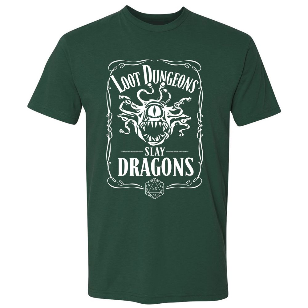 Loot Dungeon Slay Dragons Premium Unisex T-Shirt - Forest Green - 13