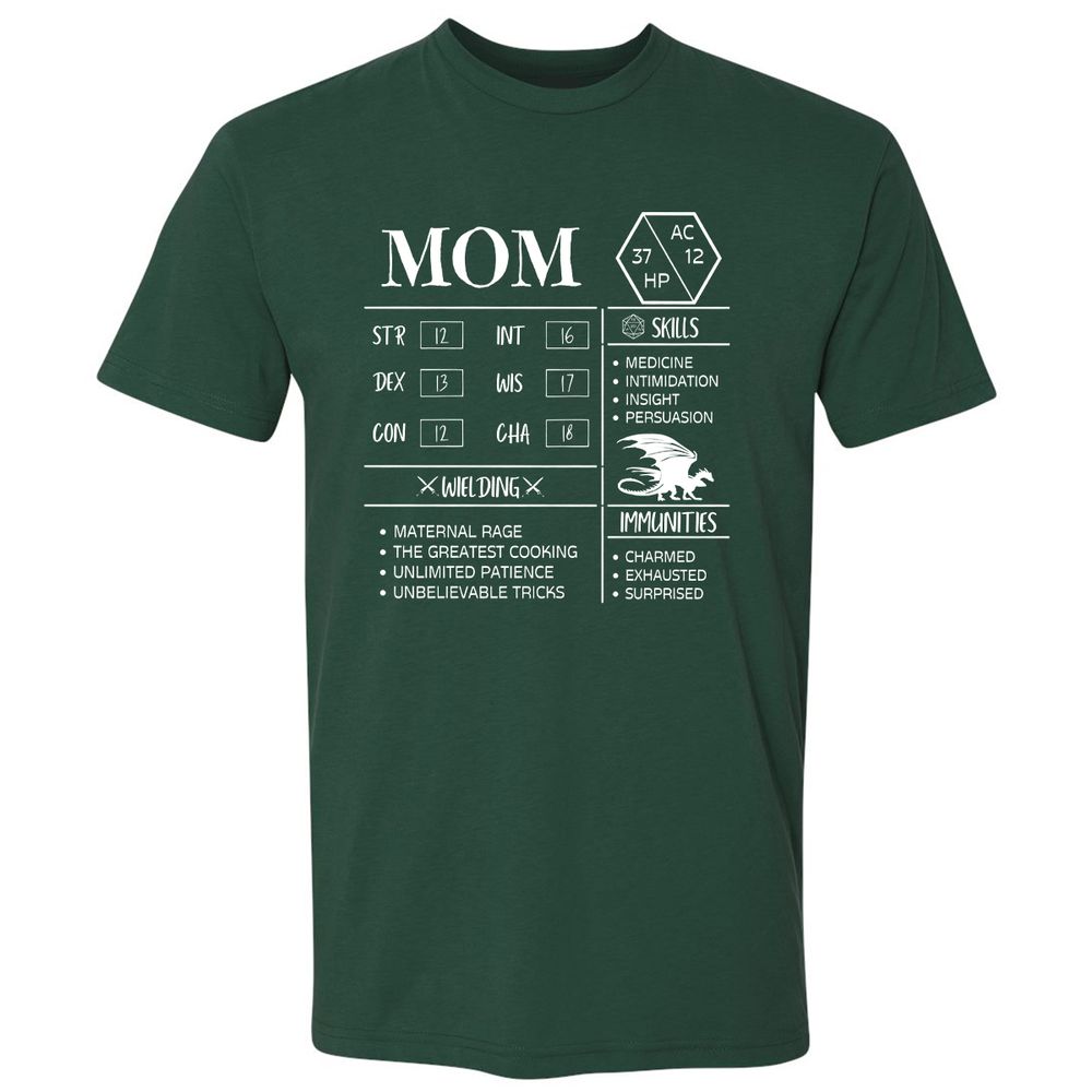 Mom Stats 2 Premium Unisex T-Shirt - Forest Green - 13
