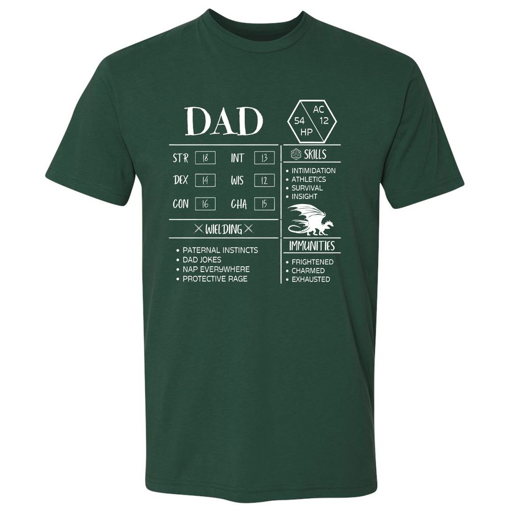 Dad Stats 2 Premium Unisex T-Shirt - Forest Green - 13