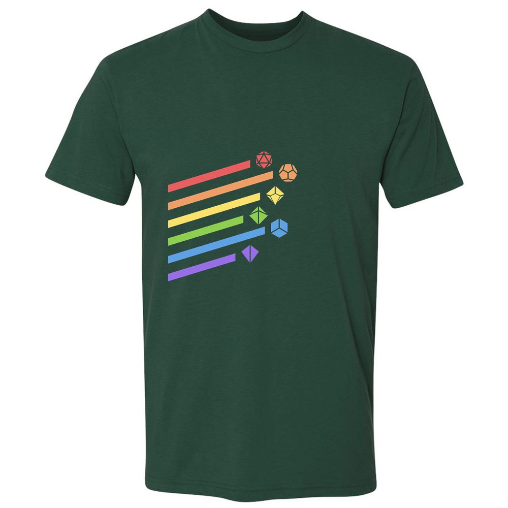 Rainbow Dice Set Premium Unisex T-Shirt - Forest Green - 13