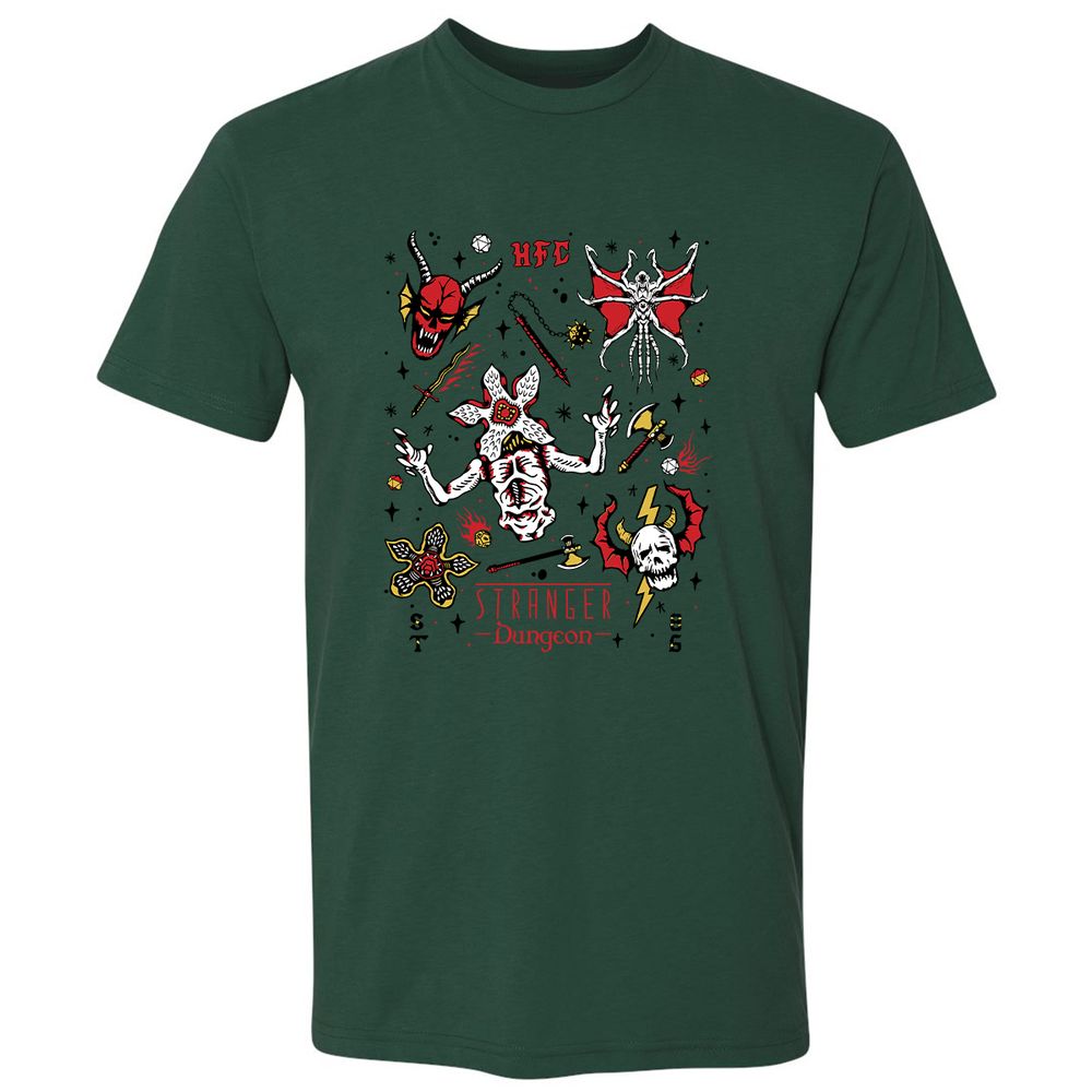 STRANGER DUNGEON Premium Unisex T-Shirt - Forest Green - 13