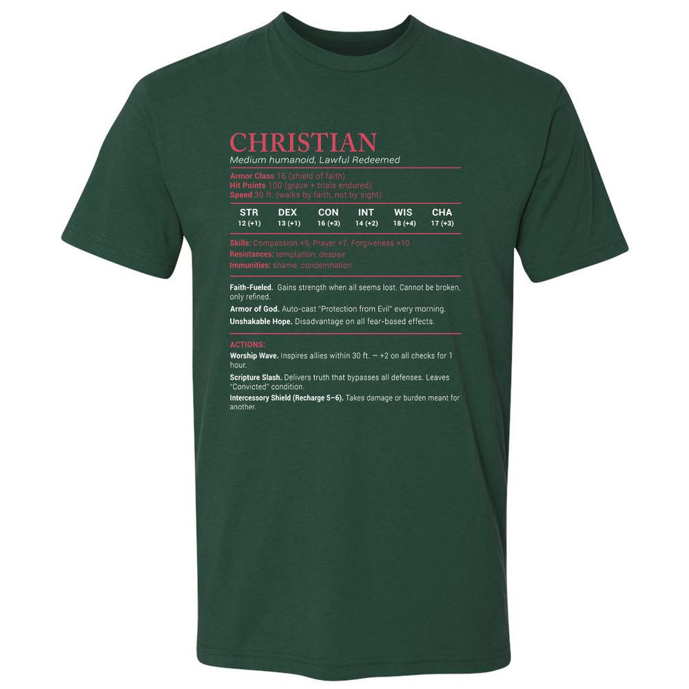 Chistian Stats Premium Unisex T-Shirt - Forest Green - 13
