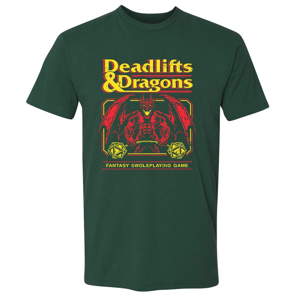 Deadlifts And Dragons Premium Unisex T-Shirt - Forest Green - 13
