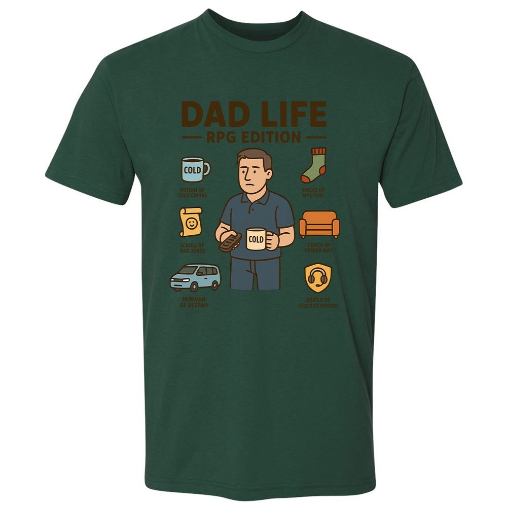 Dad Life RPG Edition Premium Unisex T-Shirt - Forest Green - 13