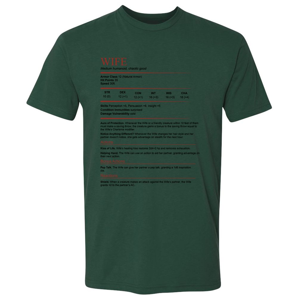 Wife White Premium Unisex T-Shirt - Forest Green - 13
