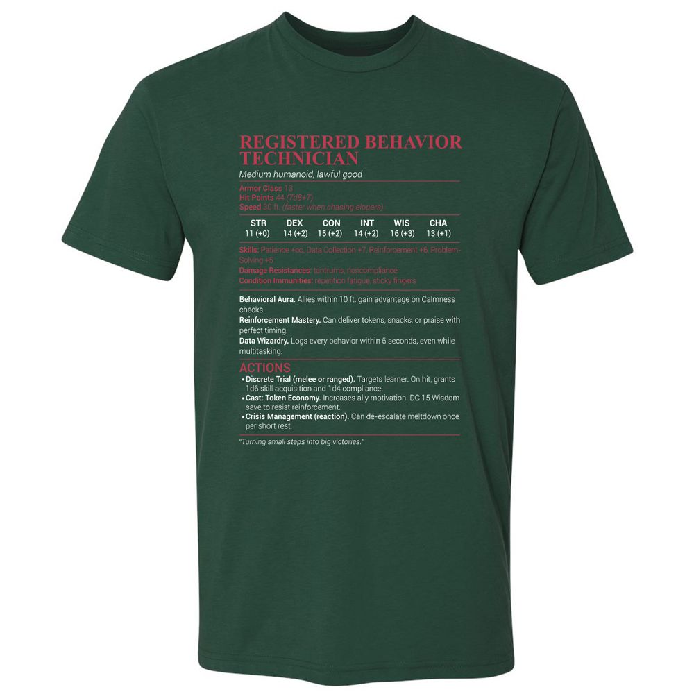 Registered Behavior Technician RBT Premium Unisex T-Shirt - Forest Green - 13