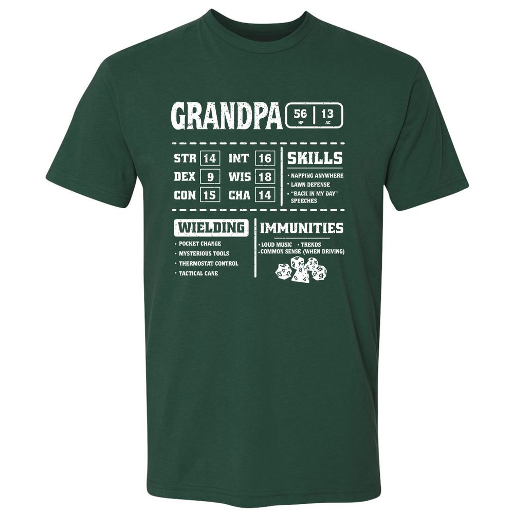 Grandpa Stats 2 Premium Unisex T-Shirt - Forest Green - 13