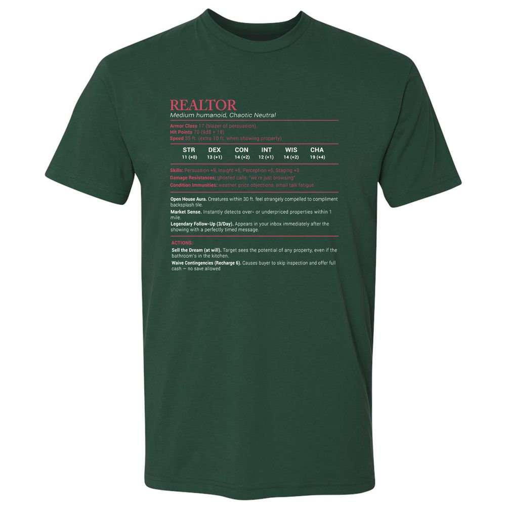 Realtor Stats Premium Unisex T-Shirt - Forest Green - 13