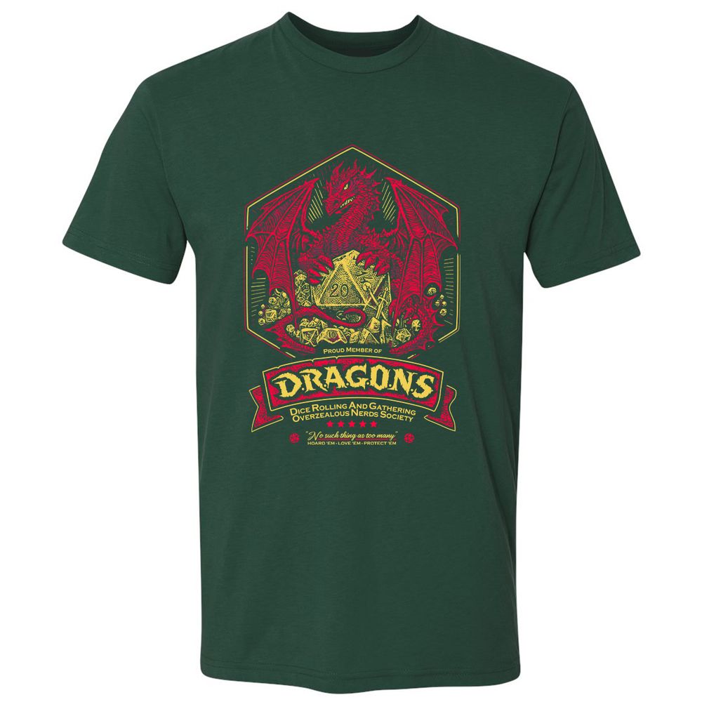 Fantasy Dragon With Dice - Forest Green - 13