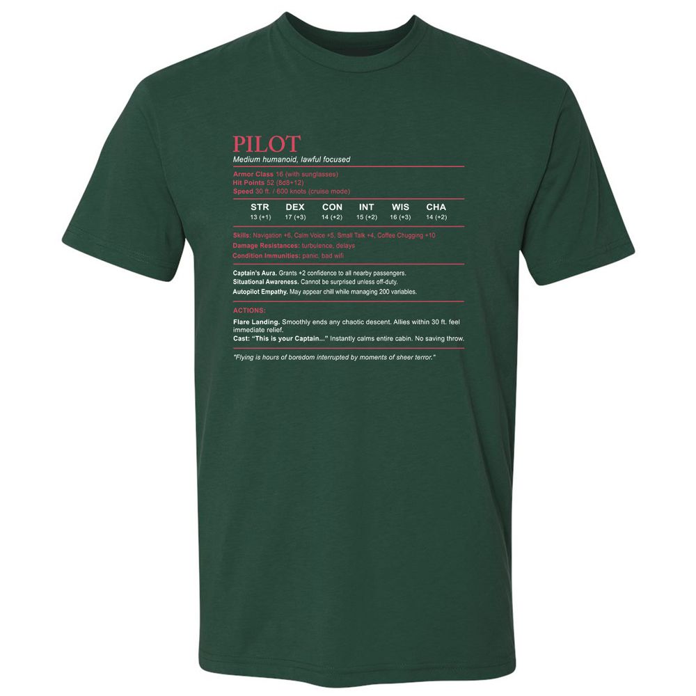 Pilot Stats Premium Unisex T-Shirt - Forest Green - 13