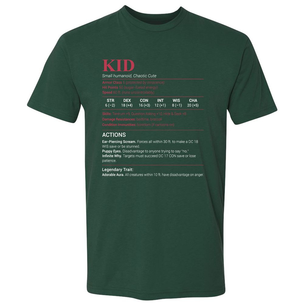 Kid Stats Premium Unisex T-Shirt - Forest Green - 13