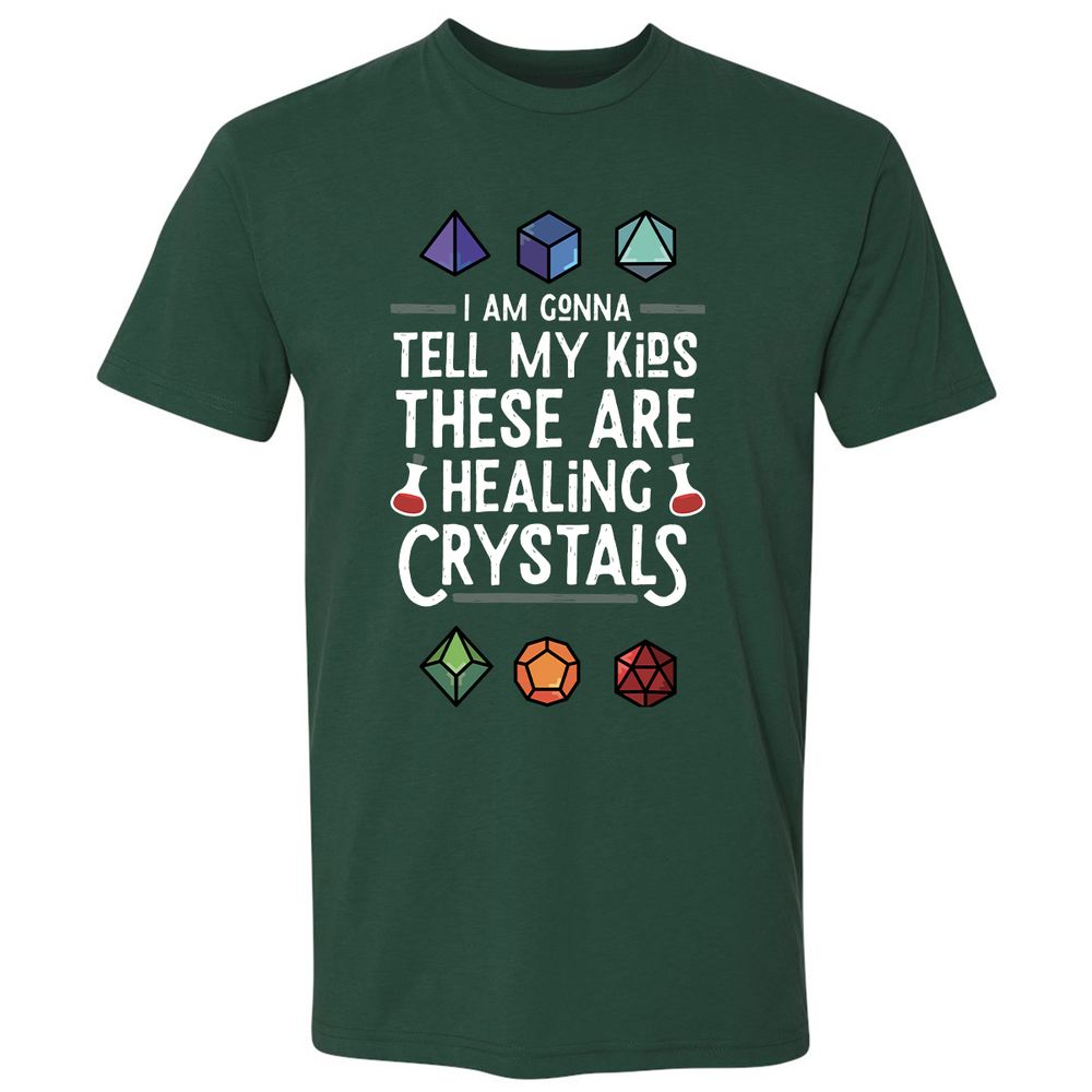Healing Crystals Premium Unisex T-Shirt - Forest Green - 13