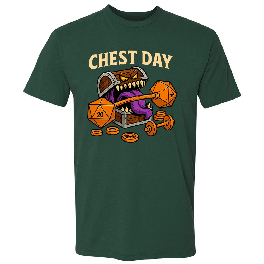 Chest Day Premium Unisex T-Shirt - Forest Green - 13