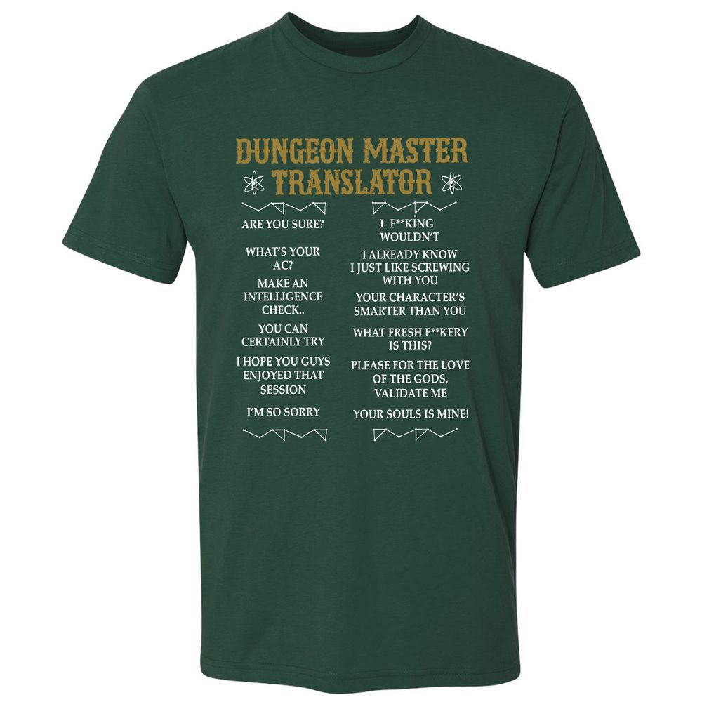 Dungeon Master Translator Premium Unisex T-Shirt - Forest Green - 13