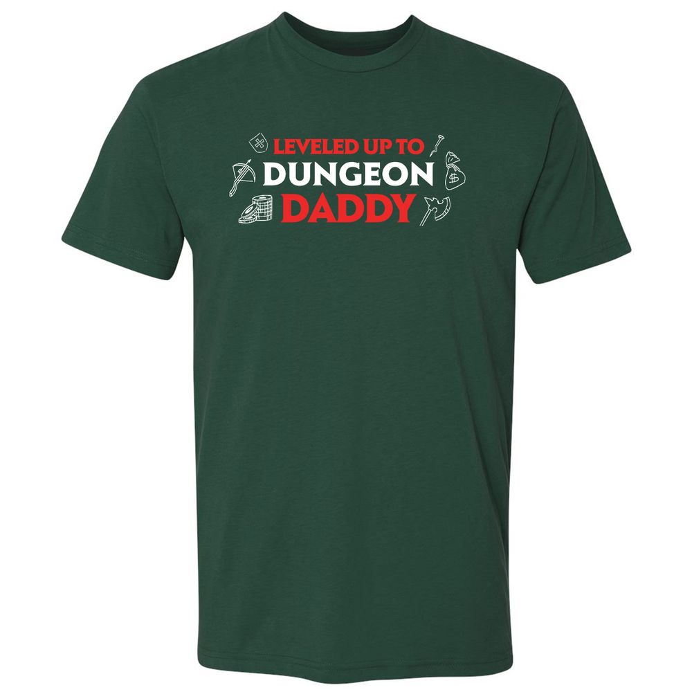Leveled Up To Dungeon Daddy Premium Unisex T-Shirt - Forest Green - 13