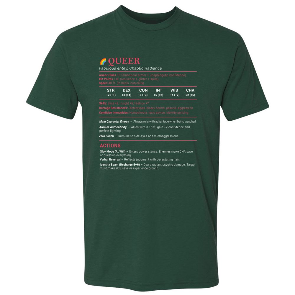 Queer Stats Premium Unisex T-Shirt - Forest Green - 13