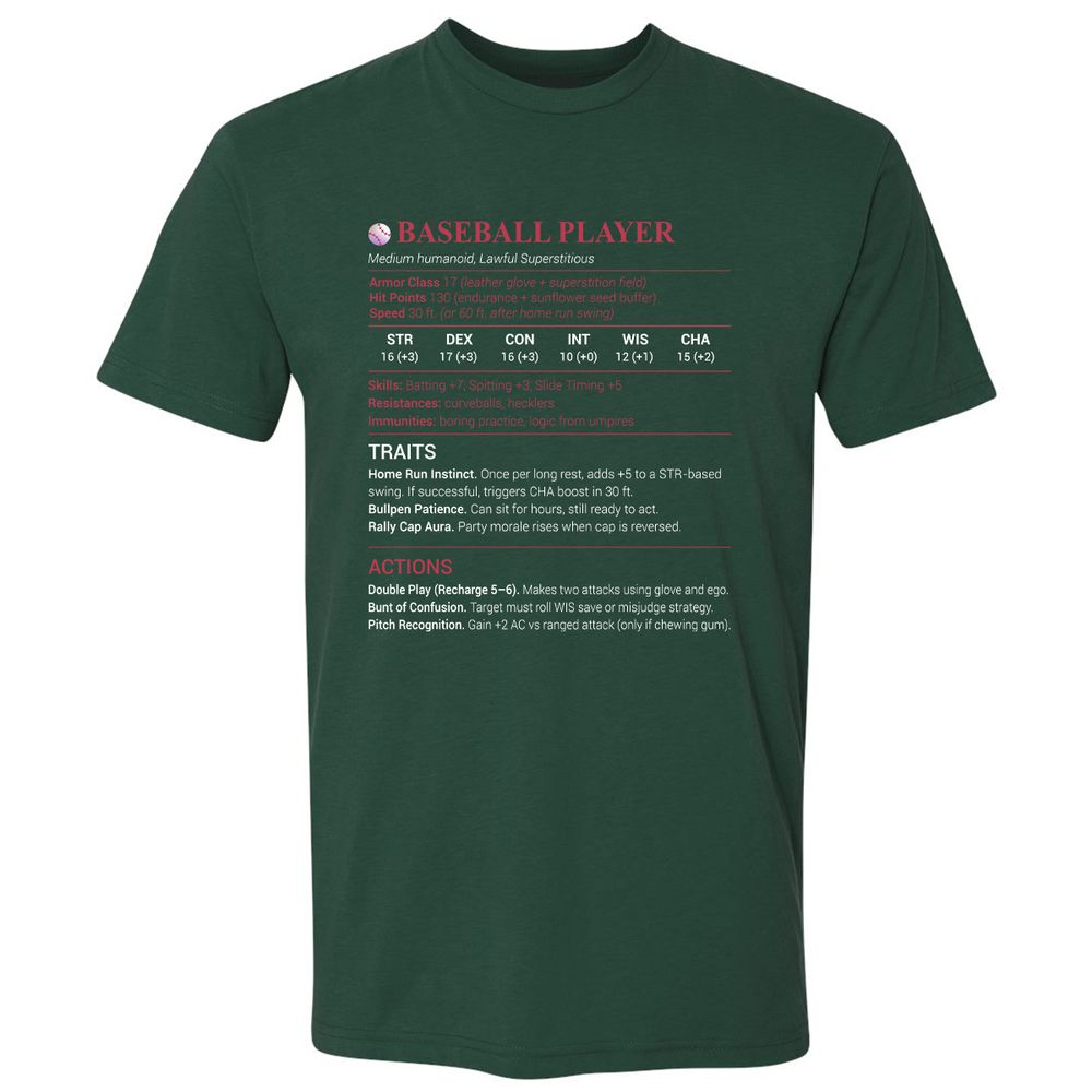 Baseball Player Premium Unisex T-Shirt - Forest Green - 13