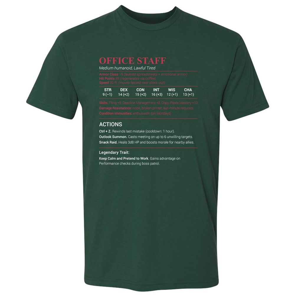 Office Staff Premium Unisex T-Shirt - Forest Green - 13