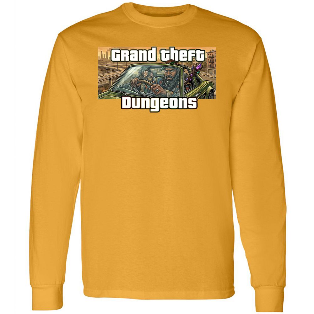 Grand Theft Dungeons Long Sleeve T-Shirt - Gold - 13