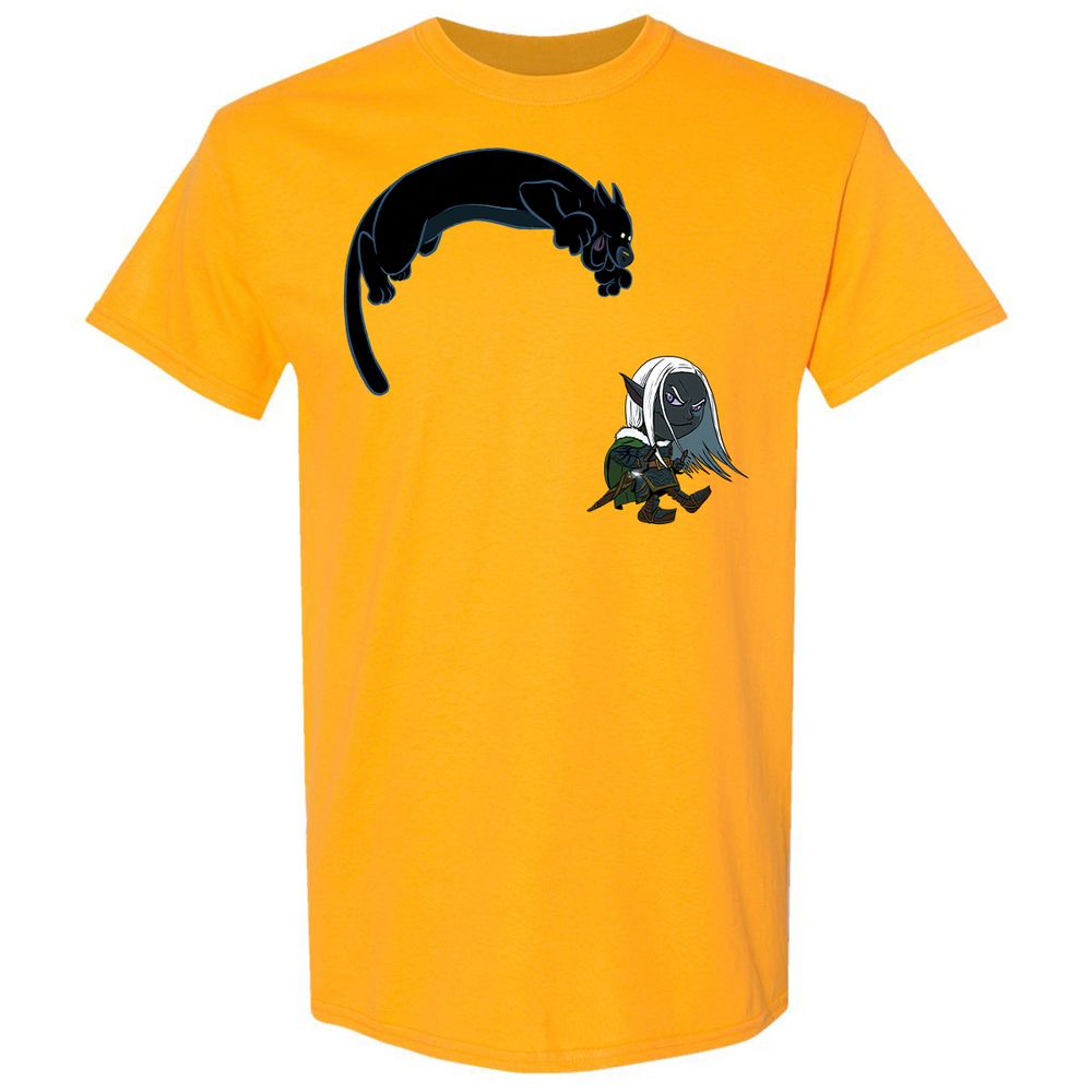 Drizzt and Guenhwyvar Classic Unisex T-Shirt - Gold - 13