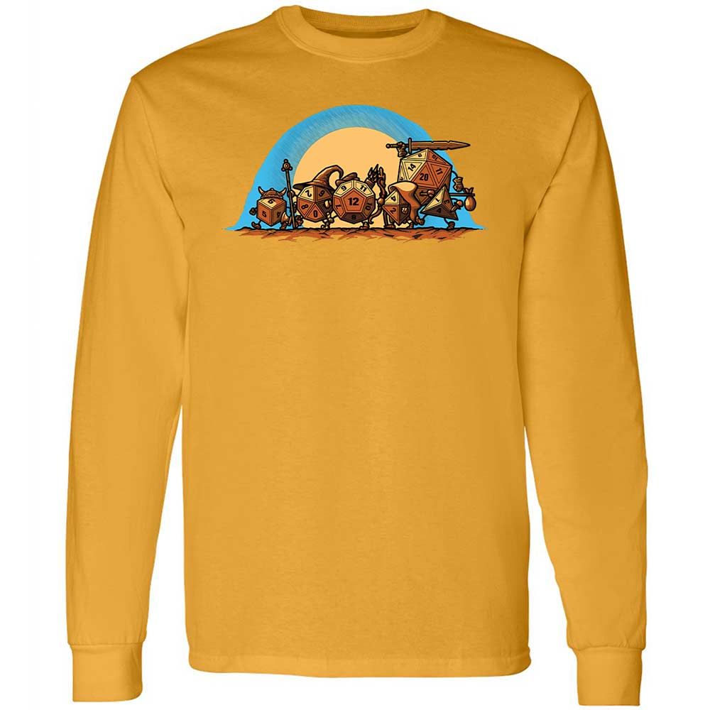 The Fellowship Of The Dice Long Sleeve T-Shirt - Gold - 13