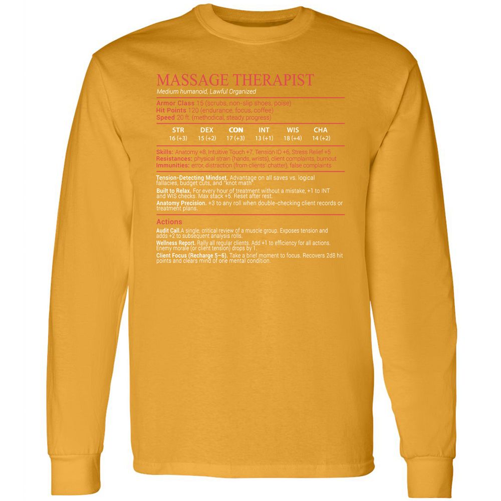 Massage Therapist Stats Block - Gold - 13