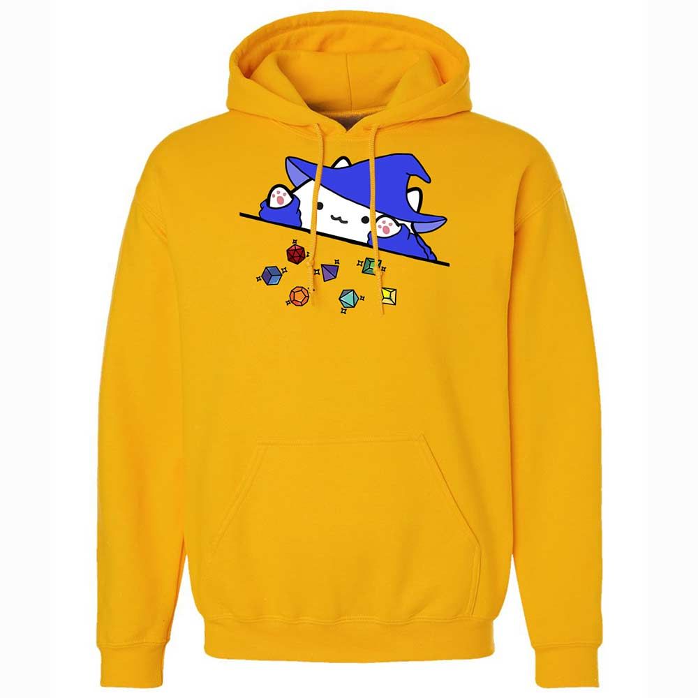 Cat Throws Dices Classic Unisex Hoodie - Gold - 13