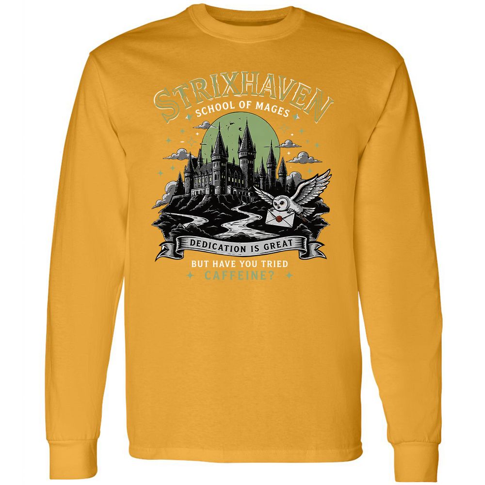 Strixhaven - School Of Mages Long Sleeve T-Shirt - Gold - 13
