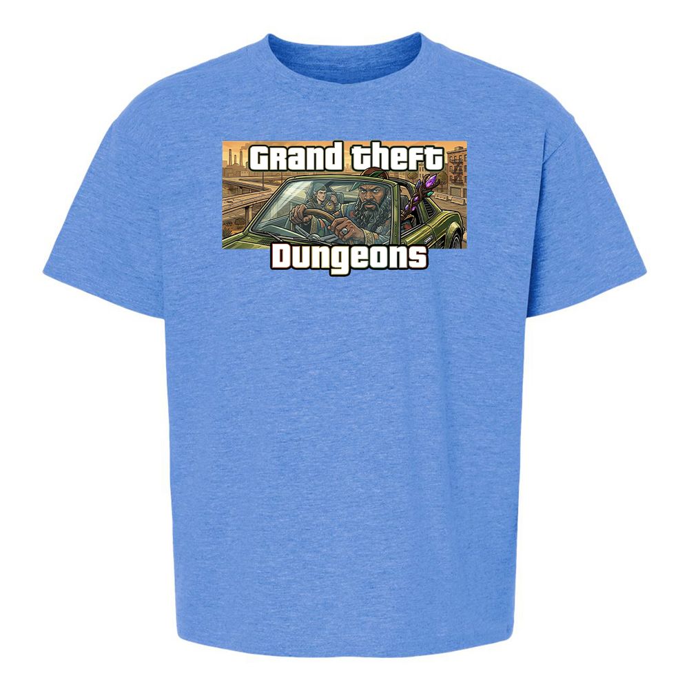 Grand Theft Dungeons Kids T-Shirt - Heather Royal - 13