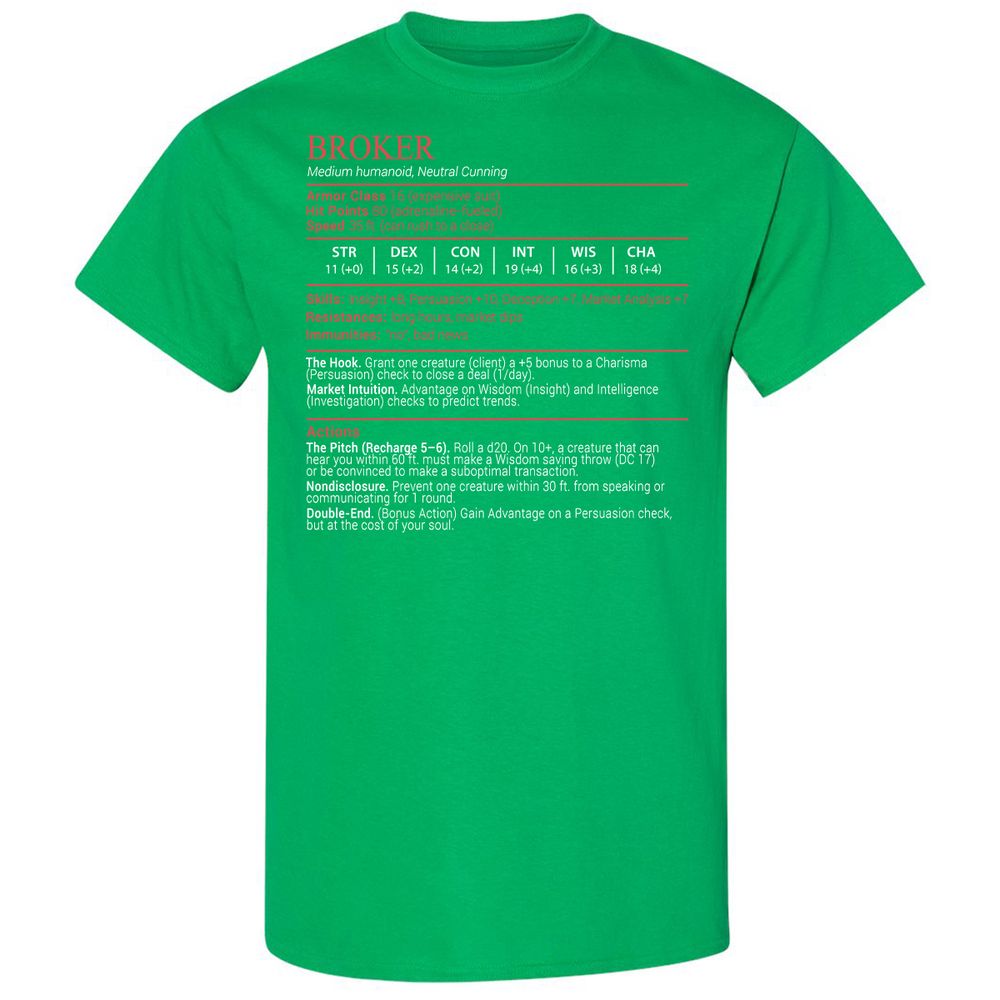Broker Stats Block - Irish Green - 13