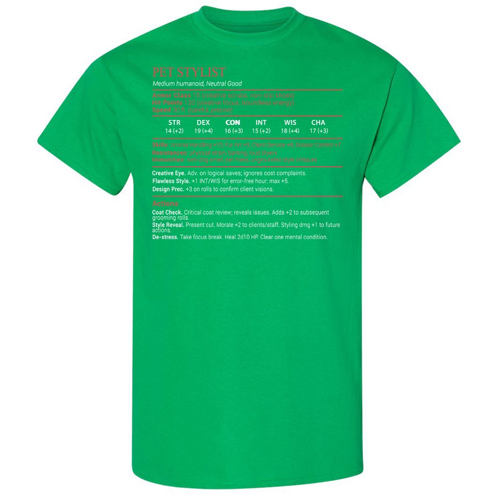 Pet Stylist Stats Block - Irish Green - 13