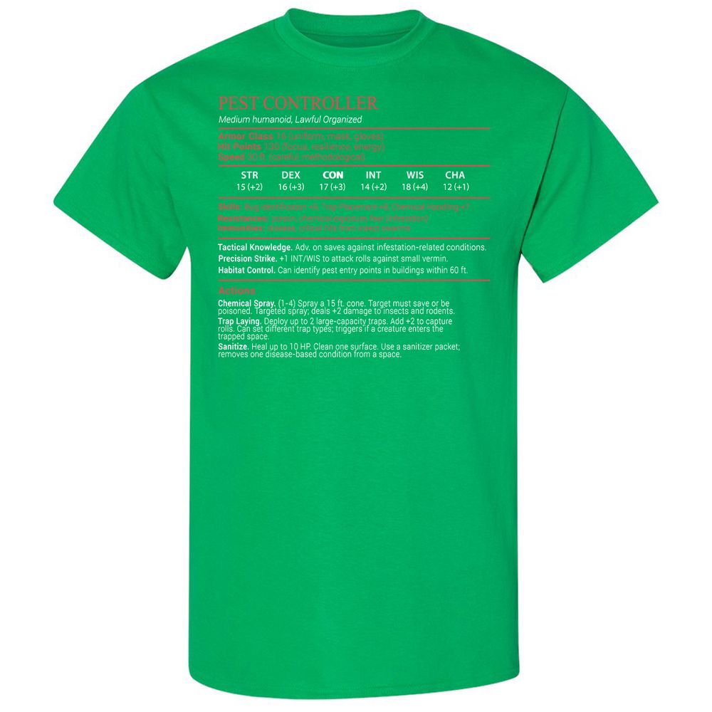 Pest Controller Stats Block - Irish Green - 13